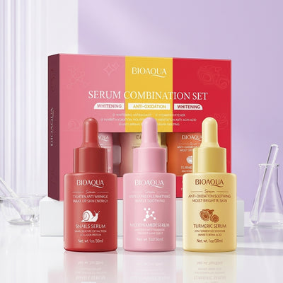 Kit x3 Sérums Bioaqua — Caracol, Niacinamida & Cúrcuma